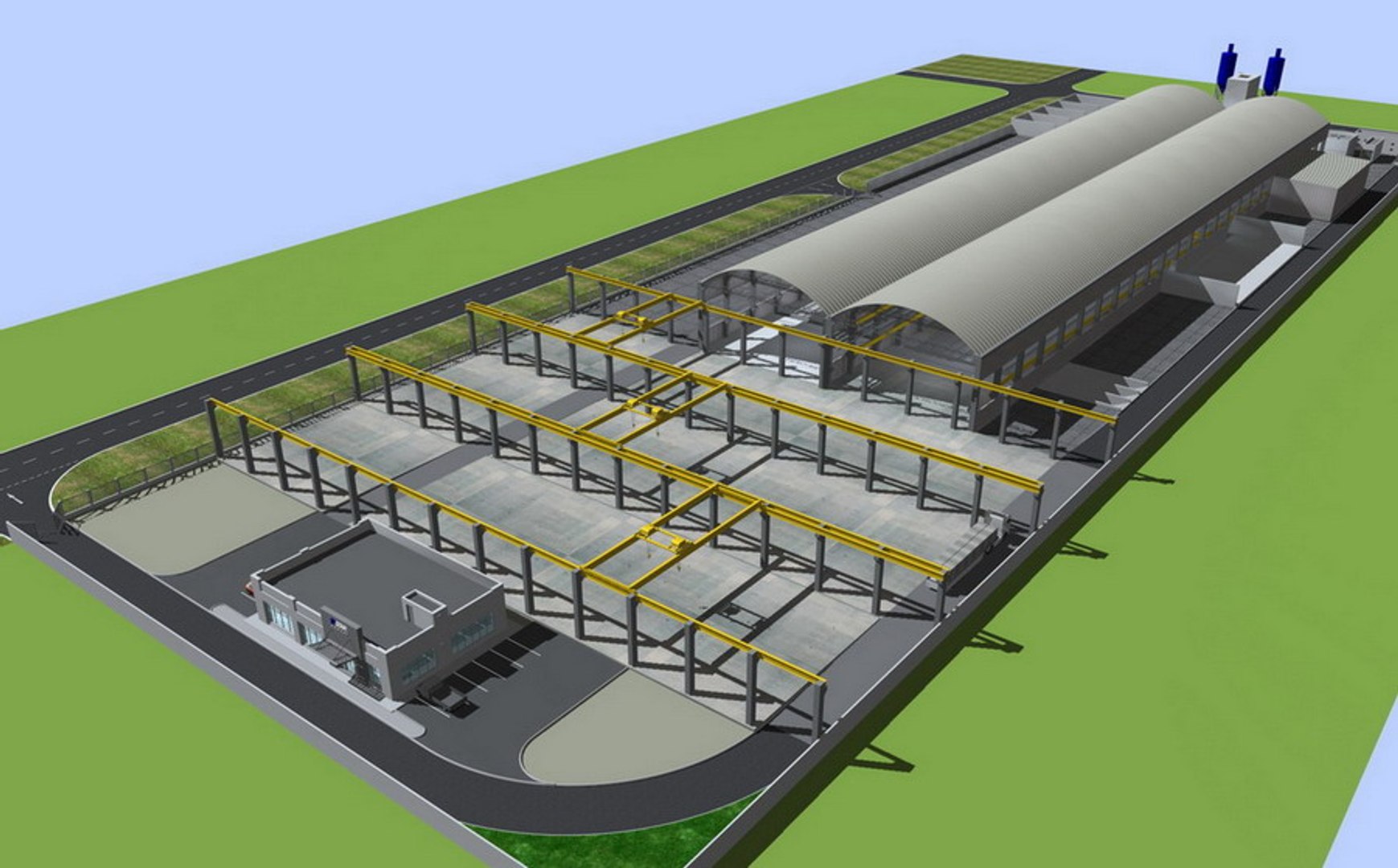 3d Model Of Precast Factory Building