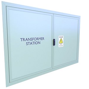 Industrial Metal Double Door  3 3D model