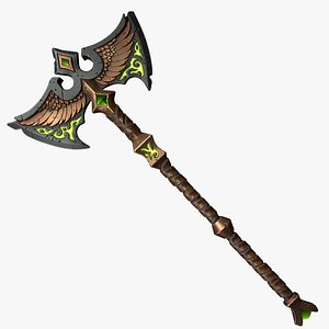 Rune two handed poleaxe 3D