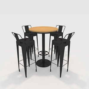 3D model Bar Table And Chair 10