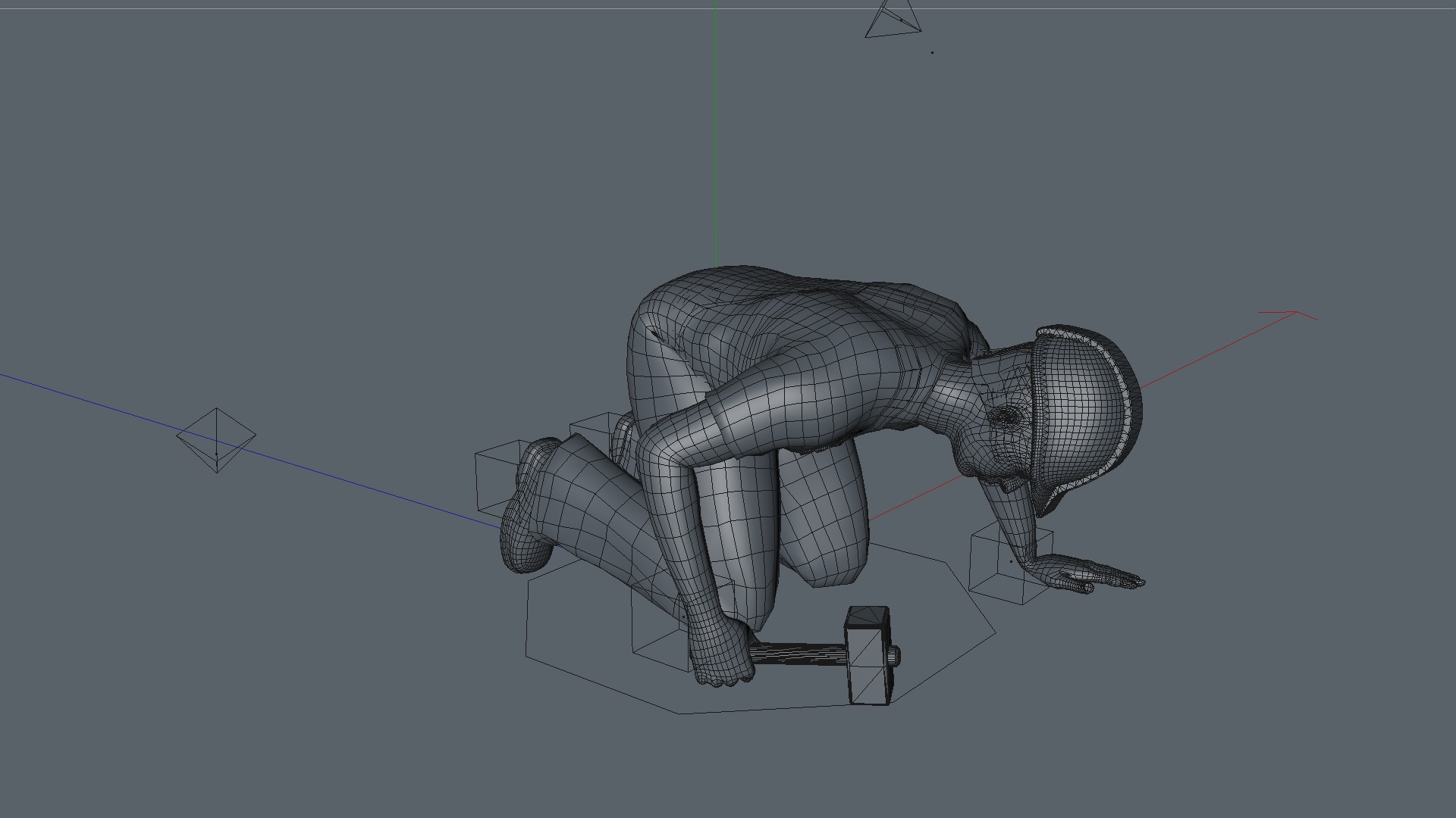 ANIMATED CONSTRUCTION WORKER USING A HAMMER KNEELING 3 Model ...