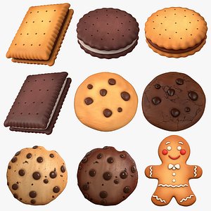 Cartoon Cookies Collection 3D model