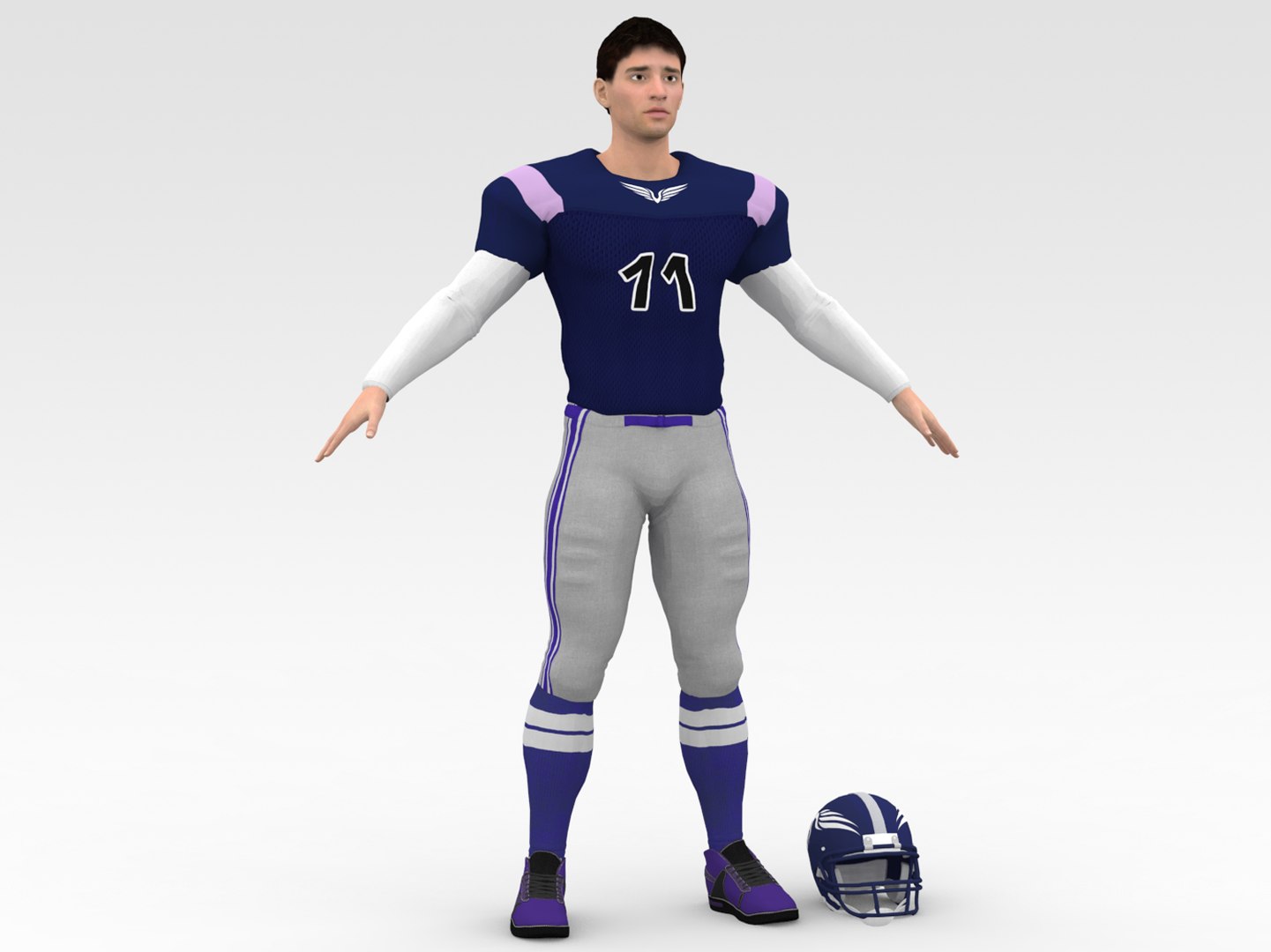 3D Model American Football Player V5 - TurboSquid 1801109