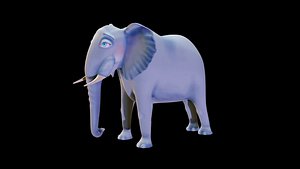 Nice and kind cartoon Elephant character stylized 3D model