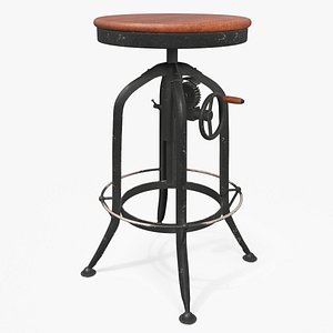 3D model Industrial Bar Stool Brown