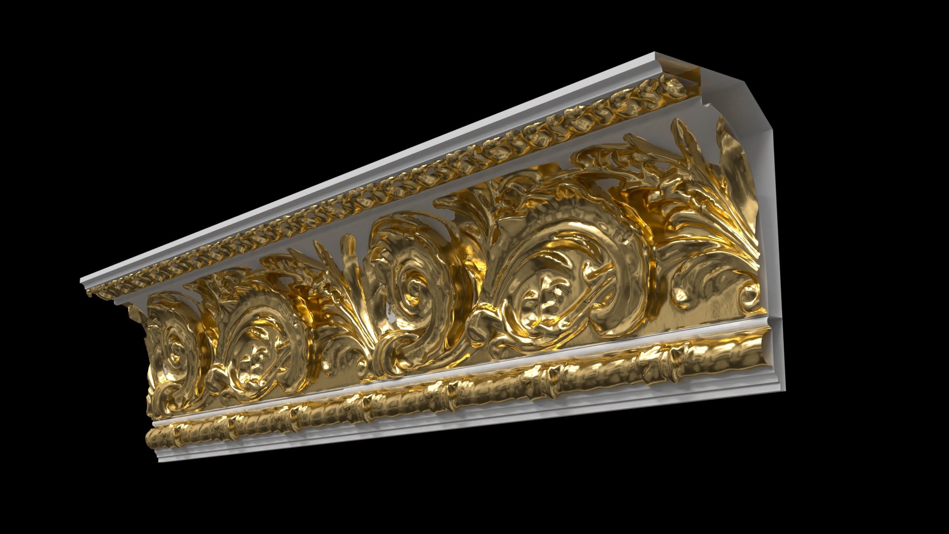 3D Patterned Cornice Gypsum Plaster DK83 - TurboSquid 2002310