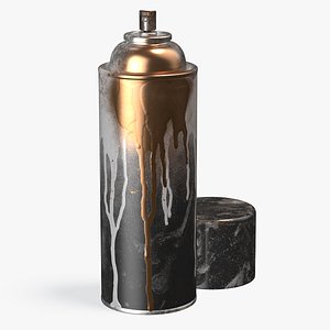 Used Cans of Spray Paint Black 3D model