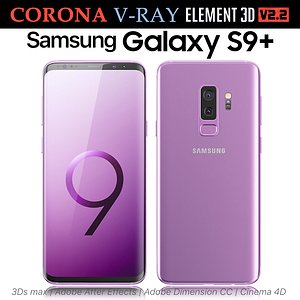 3D samsung galaxy s9 lilac