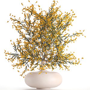 3D decorative branches vase yellow