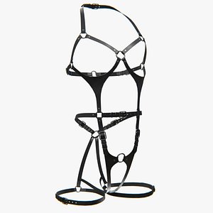 Five leather portupeya harness bdsm bondage set
