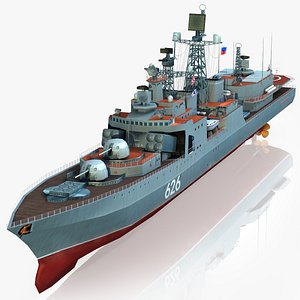 3d model udaloy class destroyer russian