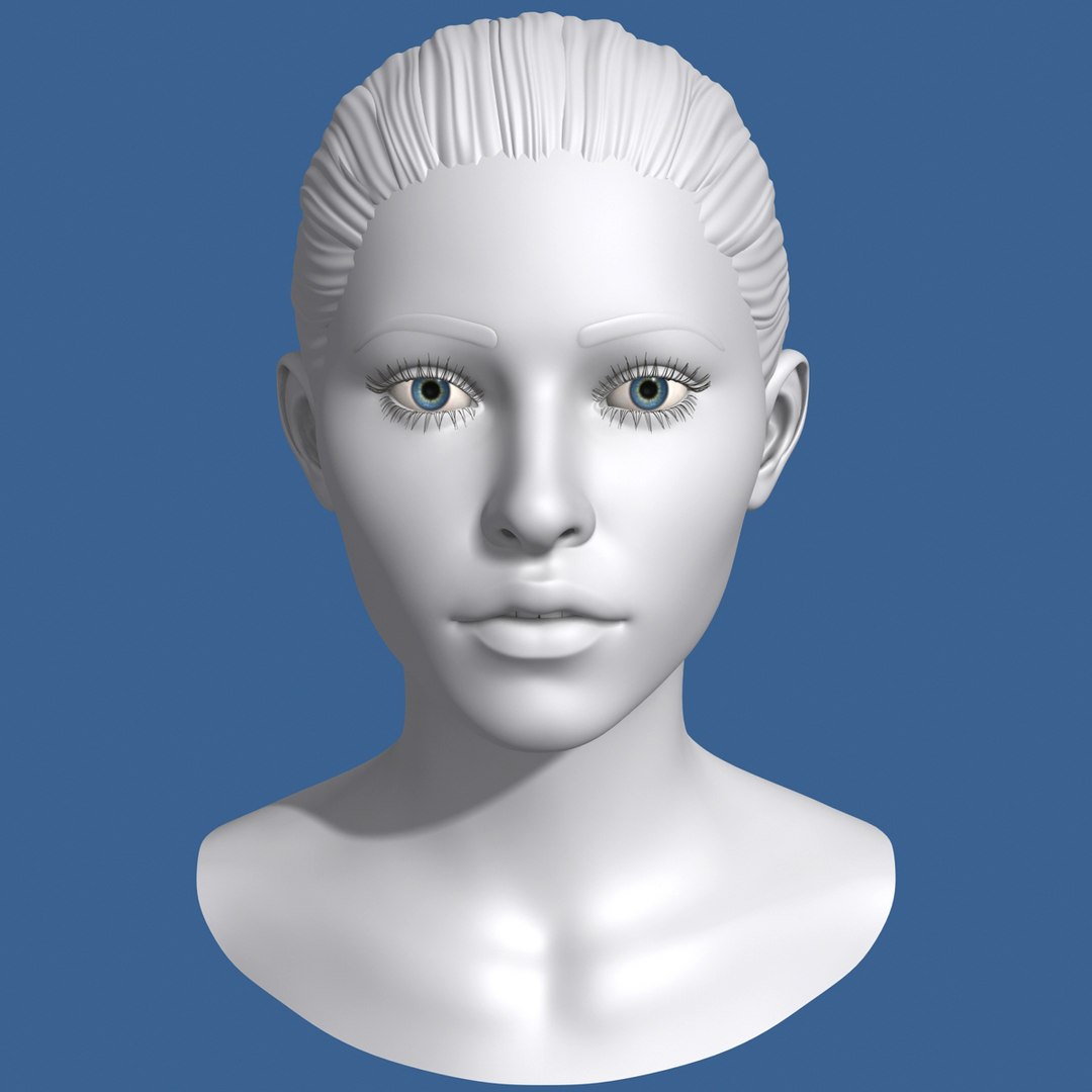 3d model polygonal female head