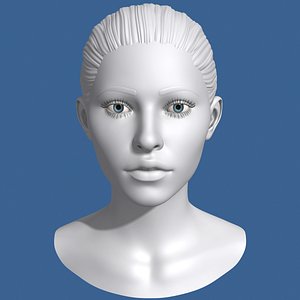 3d model polygonal female head