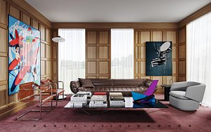 3D model Office Luxury Interior Scene 001