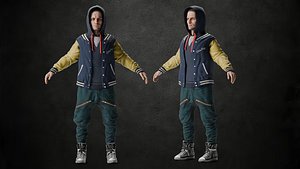 Realistic Male Character Rigged