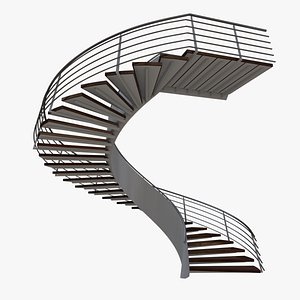 real floating helical staircase 3d c4d