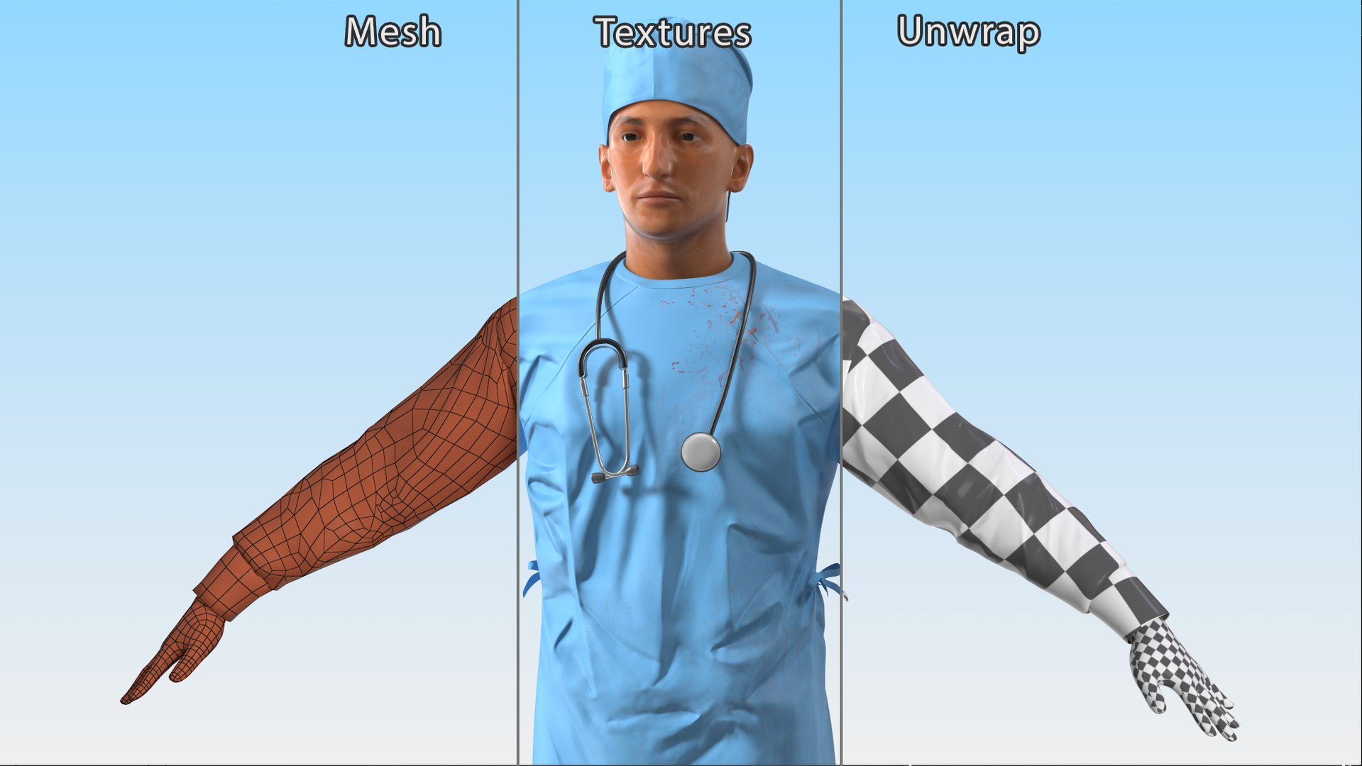 3D Blood Stained Surgeon Doctor Rigged for Maya model - TurboSquid 2164974