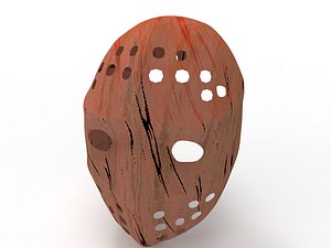 Low-poly round style hockey goalie mask