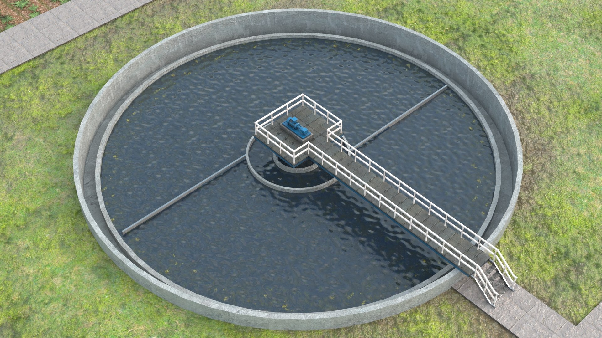 3D Model Waste Water Clarifiers PBR - TurboSquid 2249500
