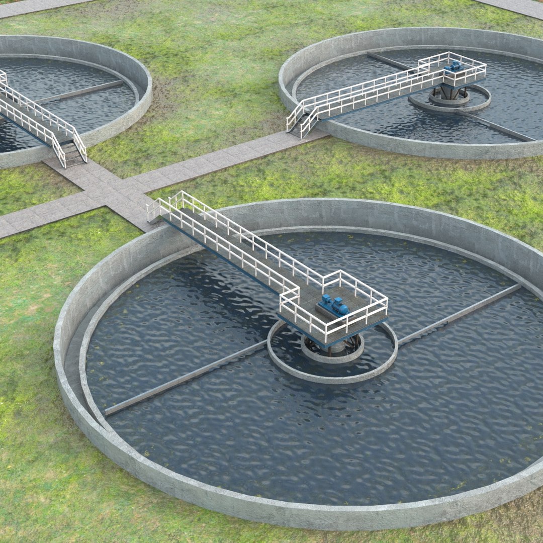 3D Model Waste Water Clarifiers PBR - TurboSquid 2249500