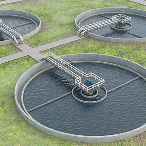 3D model Waste Water Clarifiers PBR