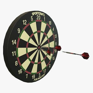 sportcraft dartboard darts 3d model