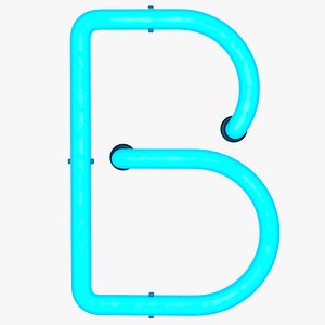 Neon Letter B