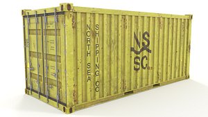 3D container 20 ft pbr