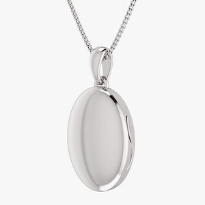 Simple Oval Locket Pendant Necklace