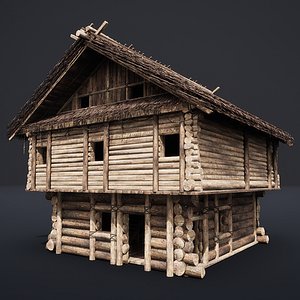 MEDIEVAL SLAVIC HOUSE COTTAGE CABIN HUT HUNTER AAA NEXTGEN 3D