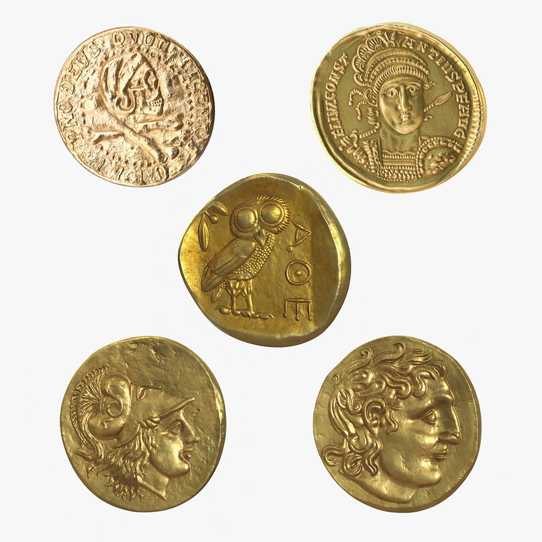 Gold Ancient Coins Collection 2 3D model preview