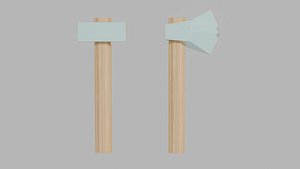 Hammer and axe 3D model