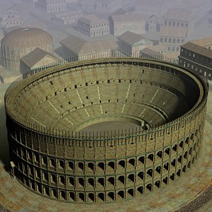 roman buildings 3d model