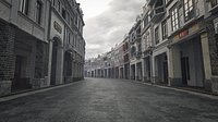 Chinese arcade streets shophouse Buildings kit