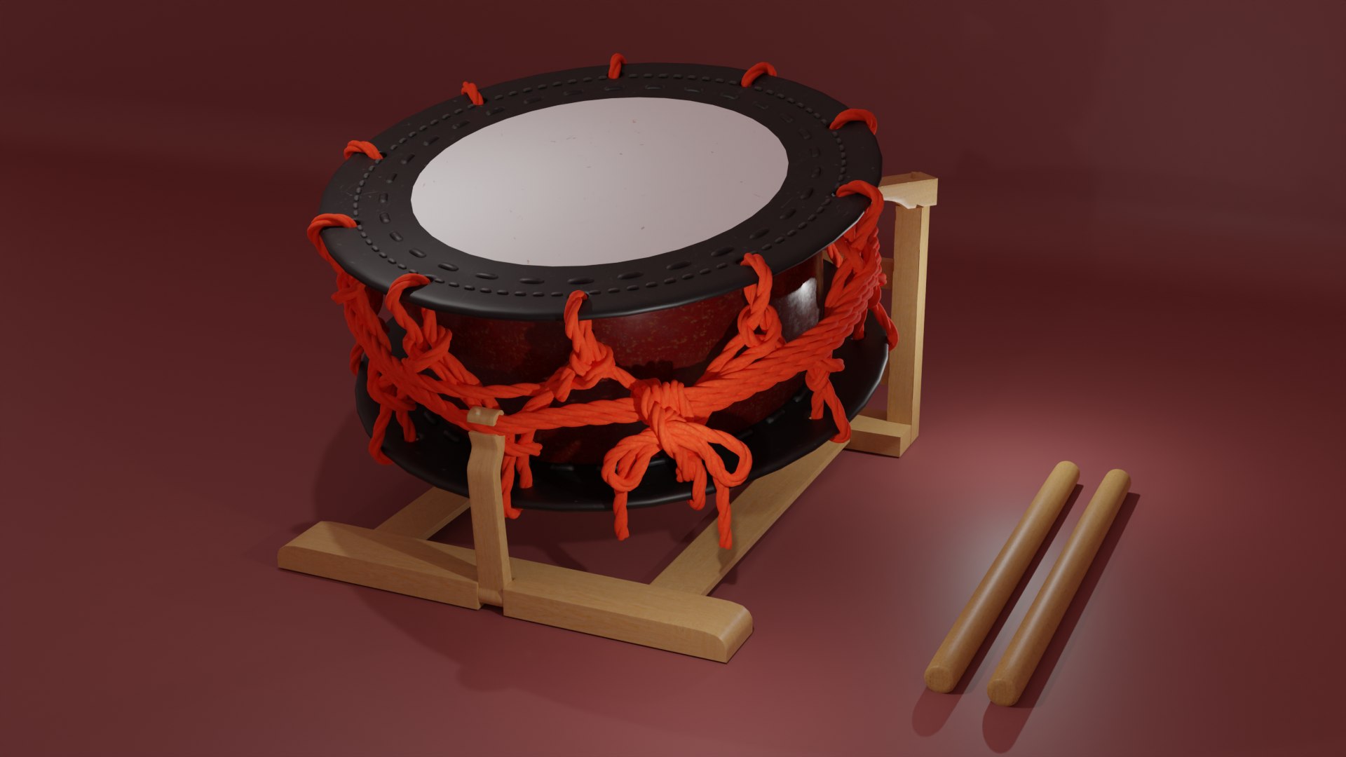 3D Shimedaiko-small High-pitched Japanese Drum Model