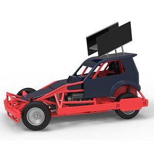 New Zealand Superstock car while turning Version 5 Scale 1 to 25 3D model