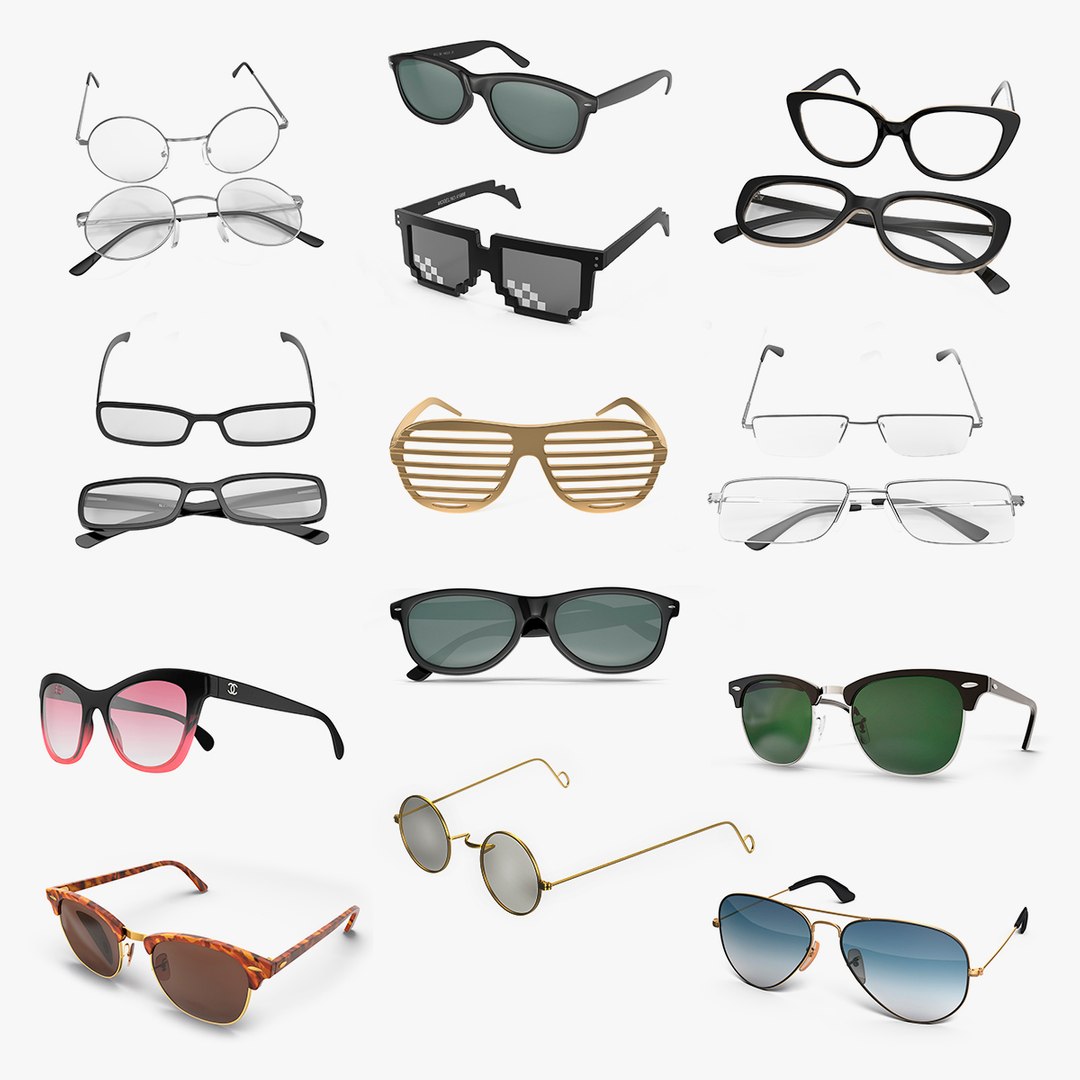 Glasses Collection 9 3D model preview