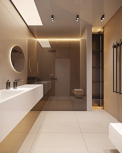 Realistic Interior - 3ds Max Luxury Bathroom