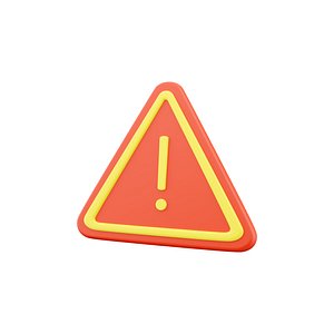 3D model 3D red warning sign icon