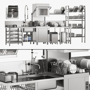 Wash line for cafes and restaurants