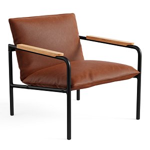 3D Wesley Faux Leather Lounge Chair