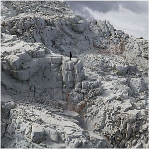 3D Sharp White Cliff Module - 3D PBR Model