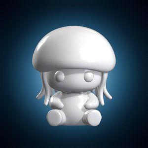 3D Cute Mushroom Character 3D Print Model