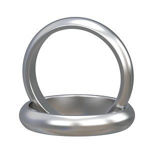 Silver Wedding Ring 3D model