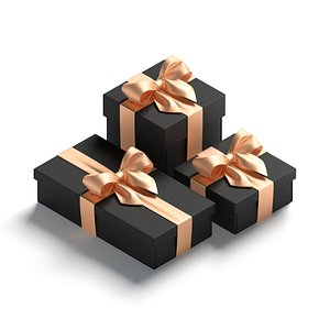3D model Gift boxes set - 3 box shapes