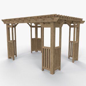 PBR Wooden Pergola Gazebo C4