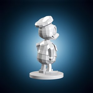 Geometric Donald Duck Fan Art 3D Print Model 3D model