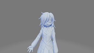 3D model Tomoko Kuroki - Cute Socially Awkward Anime Girl 3D Model