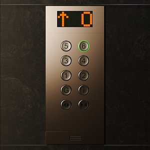 3D model Lift Elevator with Animated Buttons