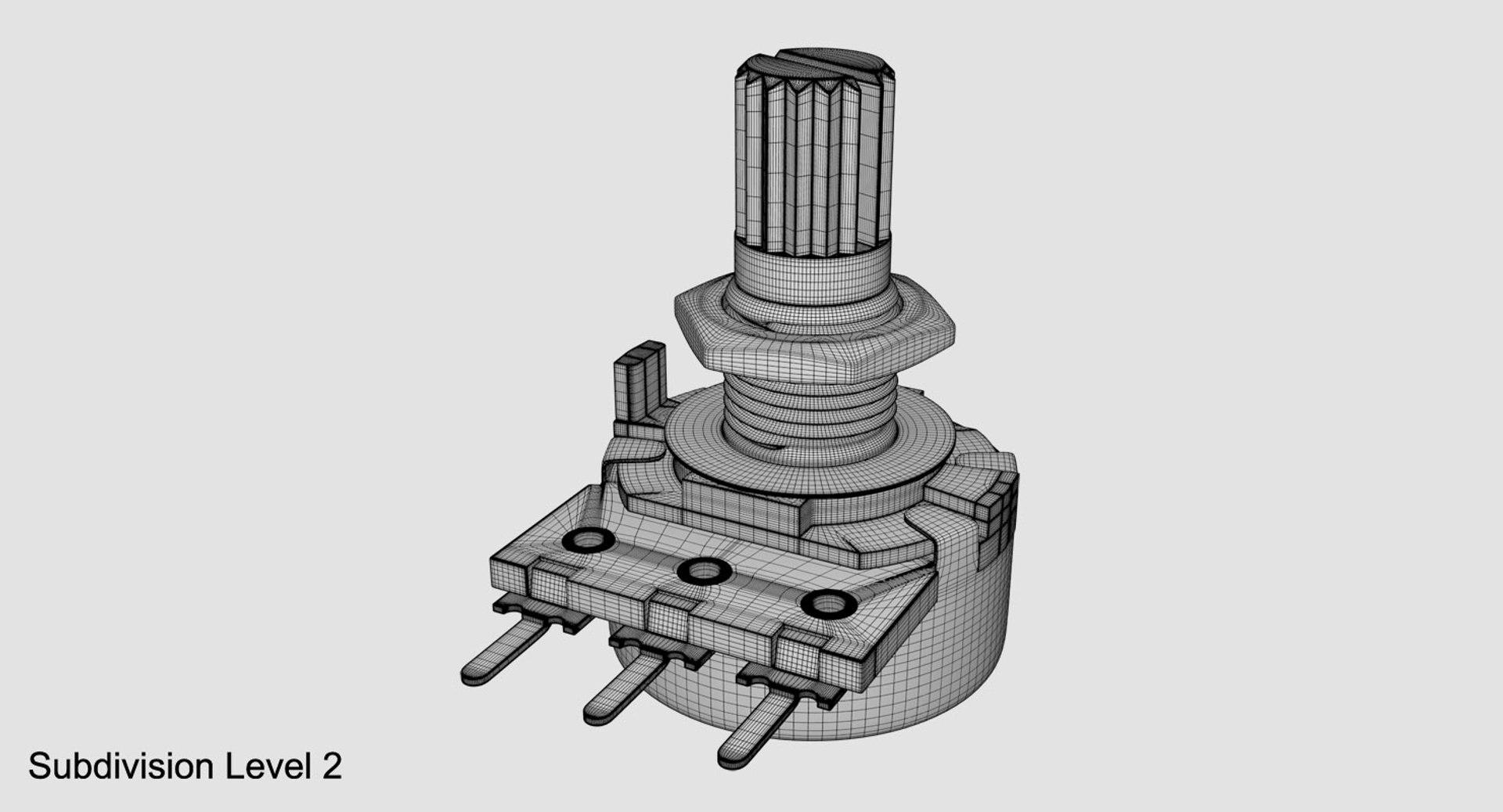 Potentiometer Electrical 3d 3ds